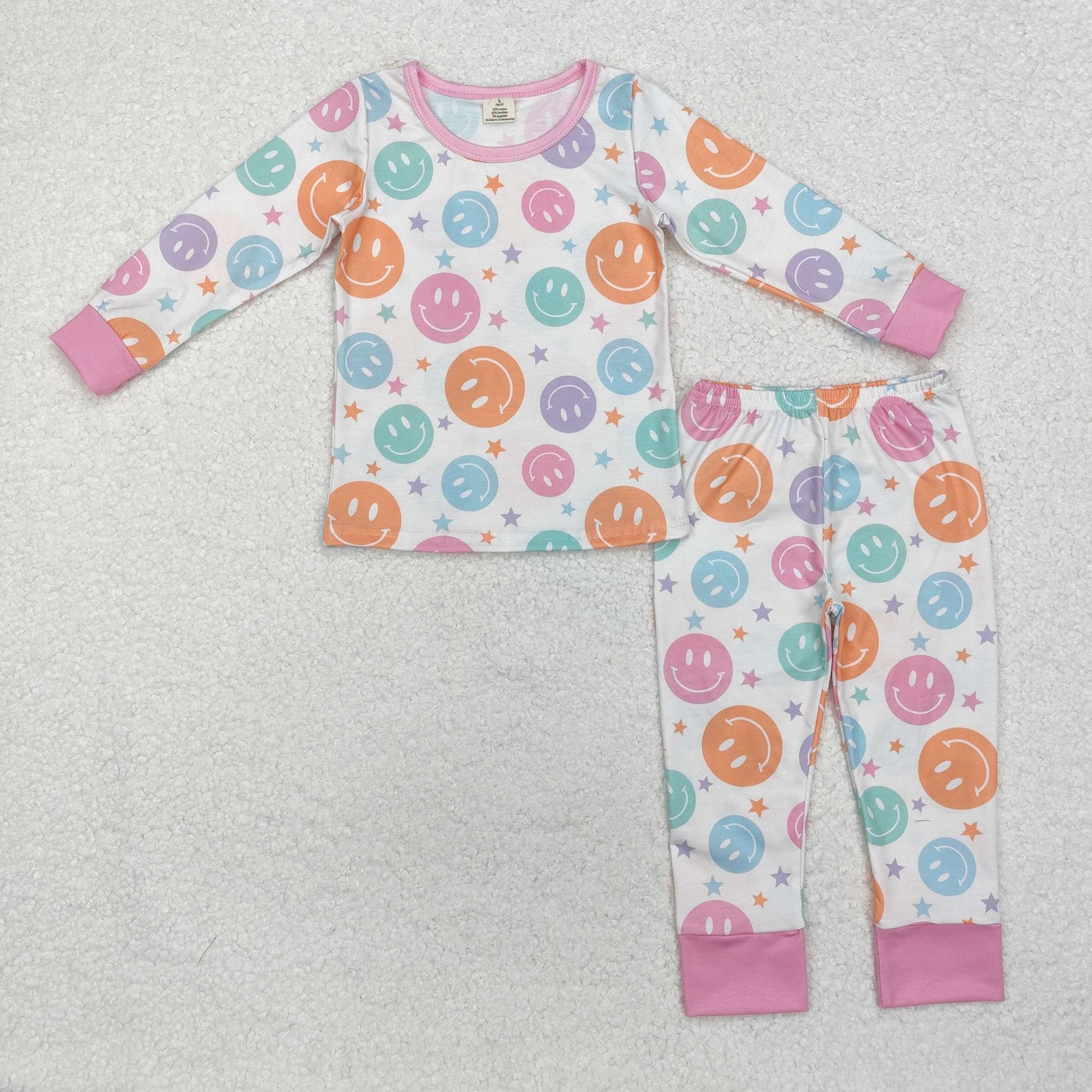 GLP1694 BAMBOO star smile pajamas boy outfit 202411 RTS