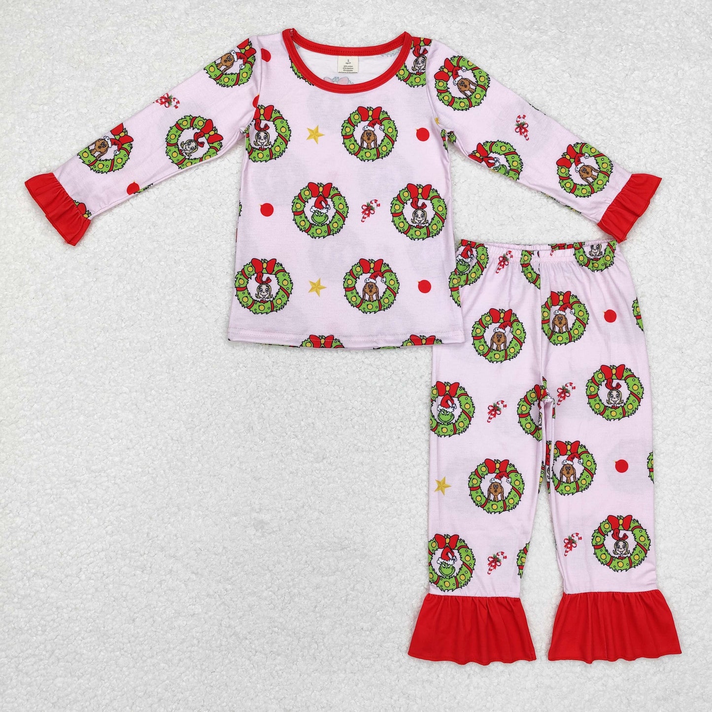 BAMBOO GLP1741 Christmas grinch girl cotton pajamas outfit 202409 RTS sibling