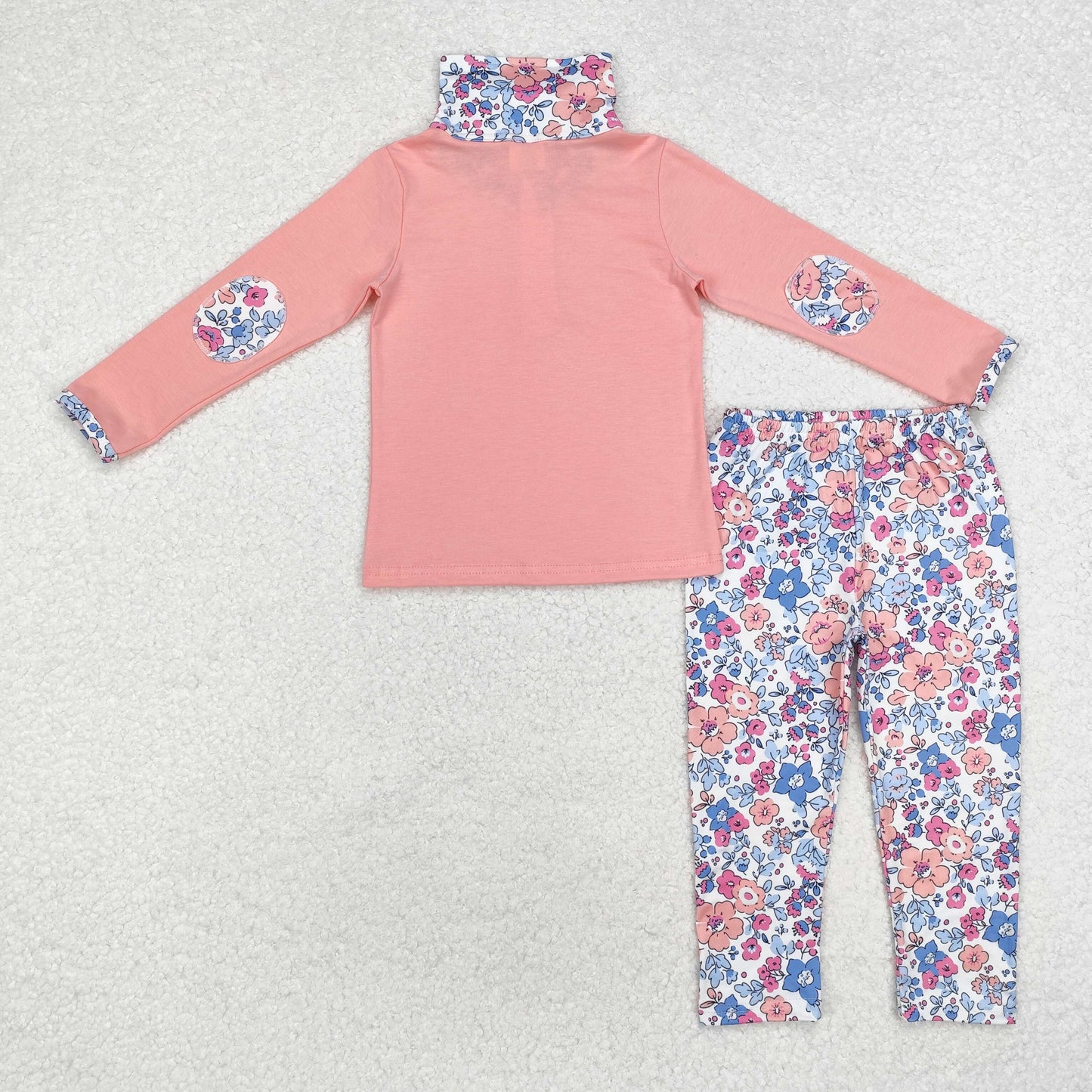 GLP1750 flowers zipper western sibling girl outfit  202410 RTS