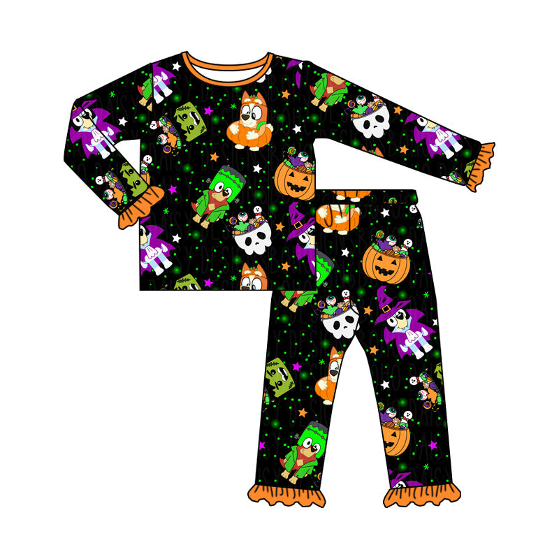 GLP1756 sibling Halloween Pumpkin bluey preorder girl pajamas outfit 202408