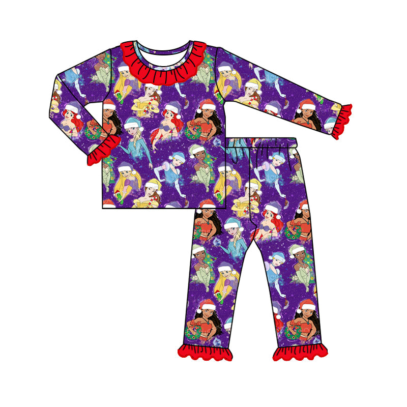 GLP1782 princess cartoon Christmas girl outfit pajamas 202410 RTS sibling