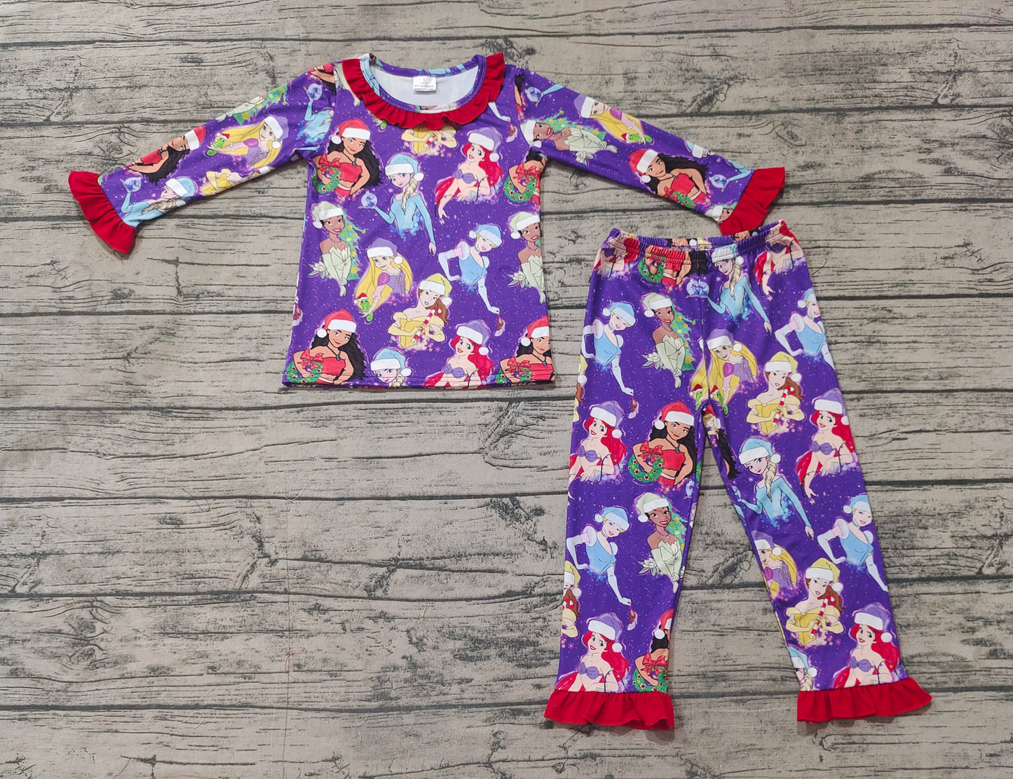 GLP1782 princess cartoon Christmas girl outfit pajamas 202410 RTS sibling