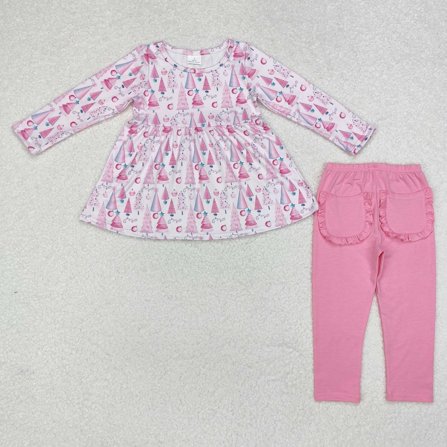 GLP1814  pink Christmas tree girl outfit r 202410 RTS