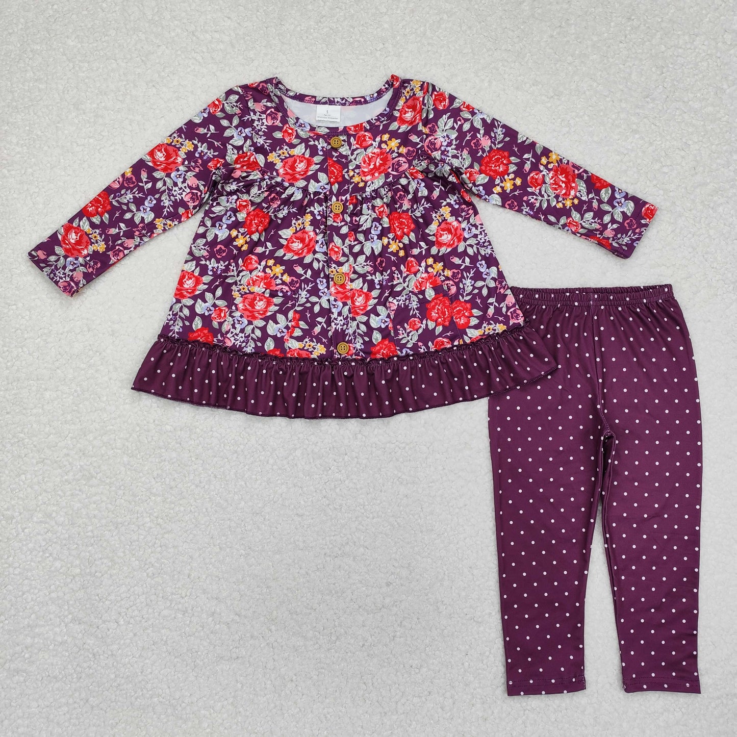dress flower solid pants GLP1850 love flowers long sleeve girl outfit 202411 sibling RTS