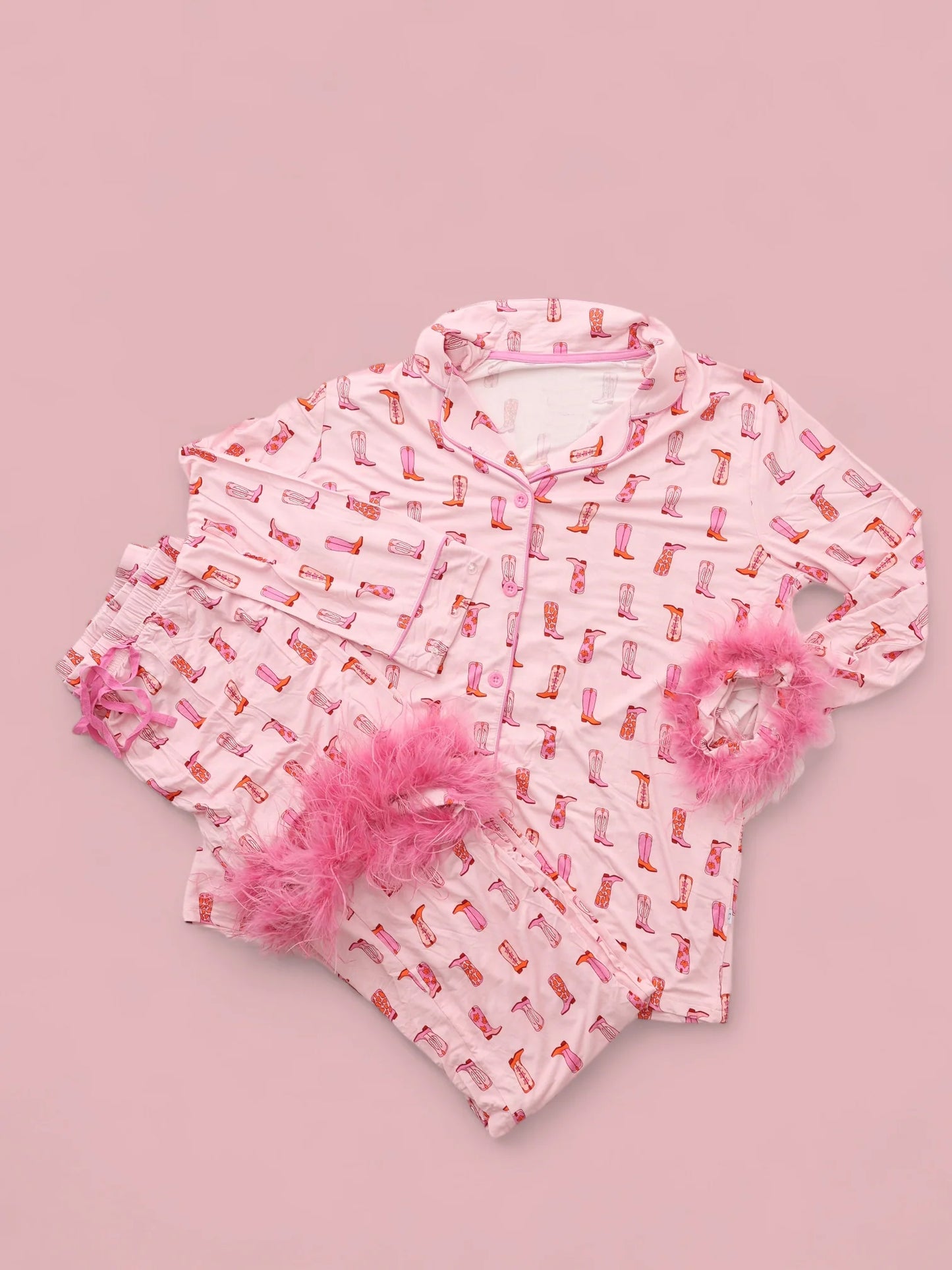 GLP1869 adult  plush adult woman mama & kids cotton black pajamas plush sleeves outfit 202410