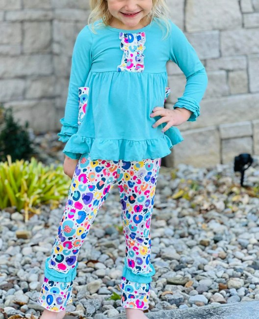 GLP1872 smile solid cotton pink long sleeve girl outfit 202408 sibling preorder