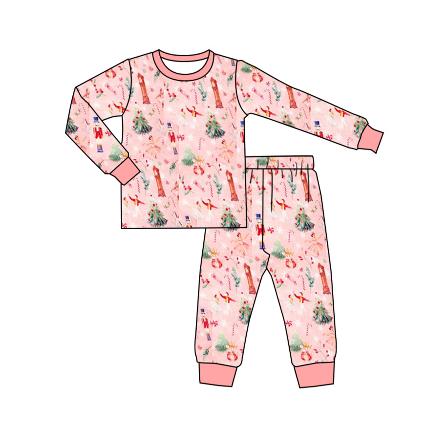 GLP1904 dancing Christmas pink sibling pajamas girl outfit preorder 202408