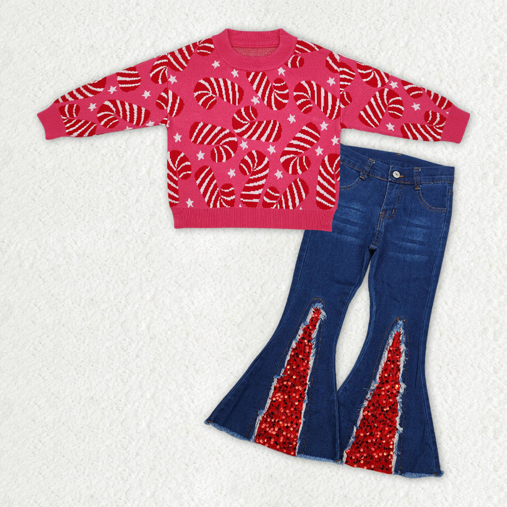 GLP1959组合 RTS long sleeve sweater jeans sequin girl outfit 202409 RTS