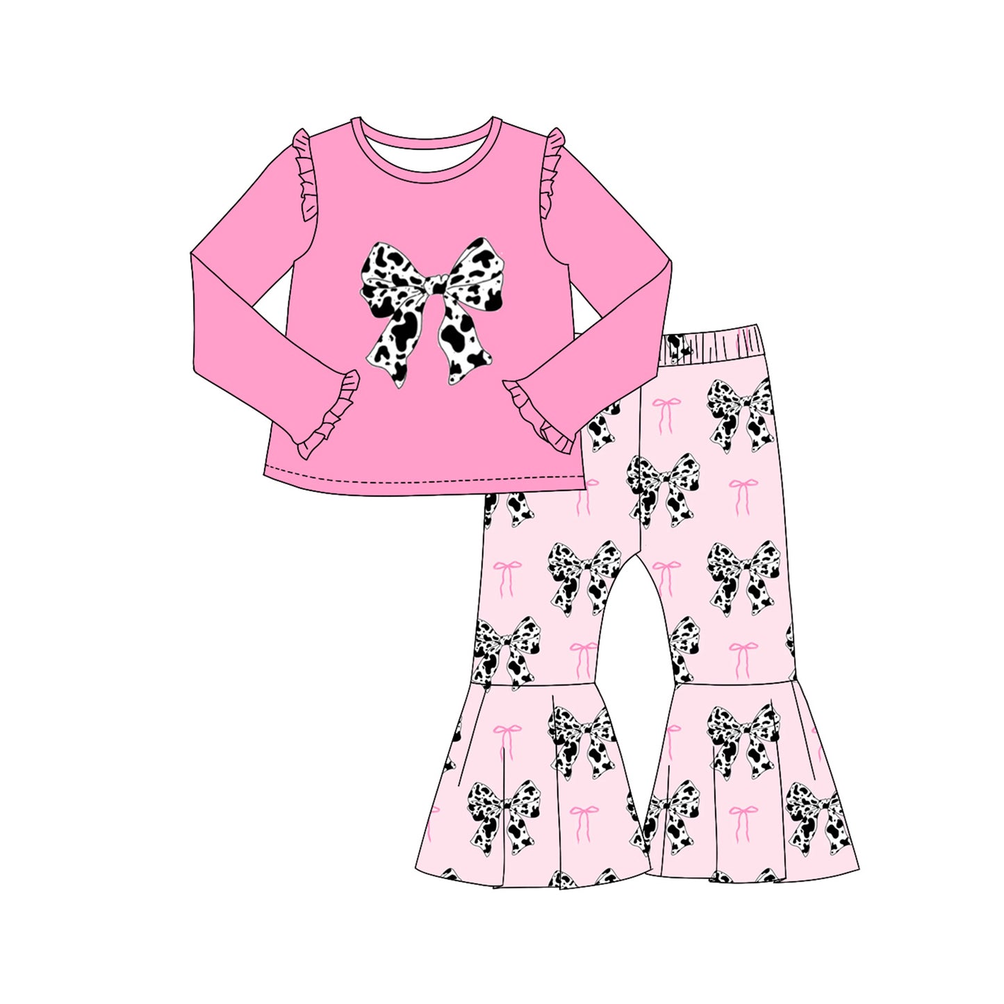 GLP2005 preorder cow bow pants girl outfit 202409