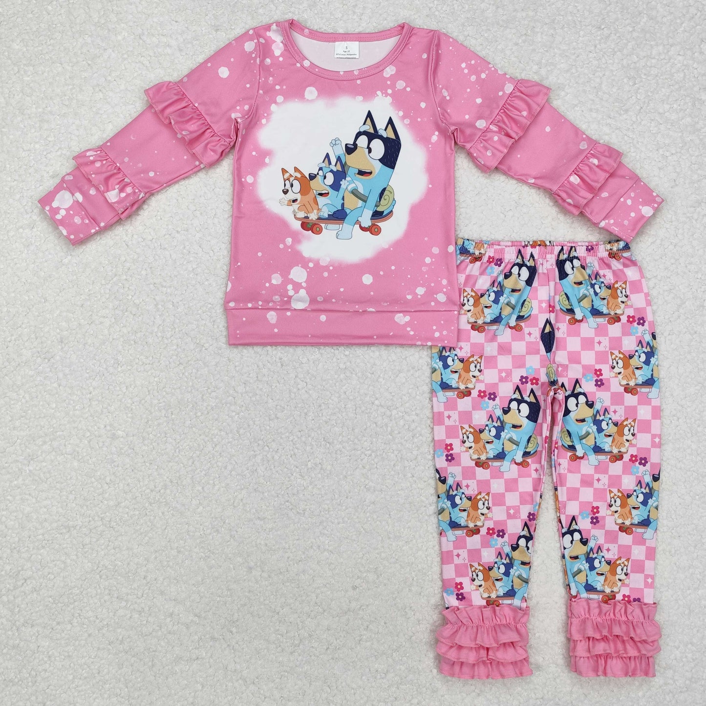 GLP2088 cartoon bluey dog girl outfit pajamas 202411 rts sibling