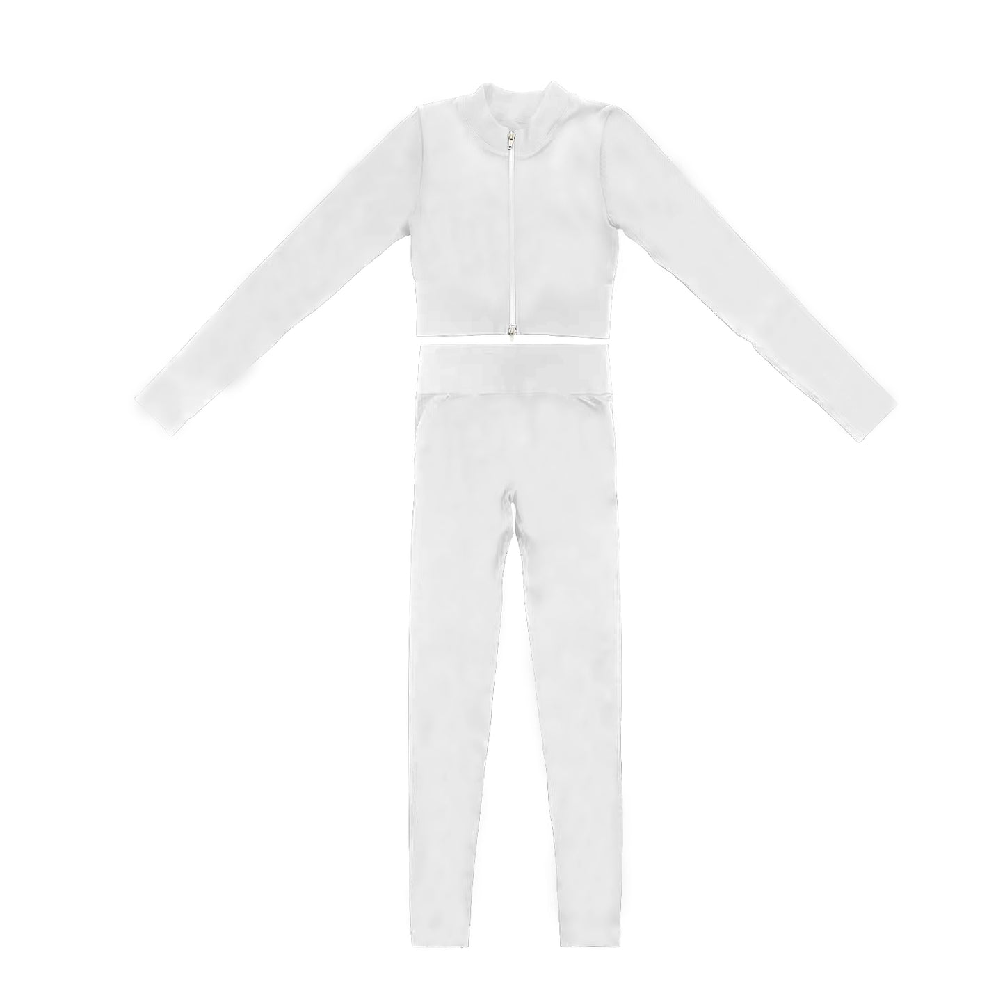 GLP2105组合 preorder white kids yoga zipper girl clothes outfit 202410