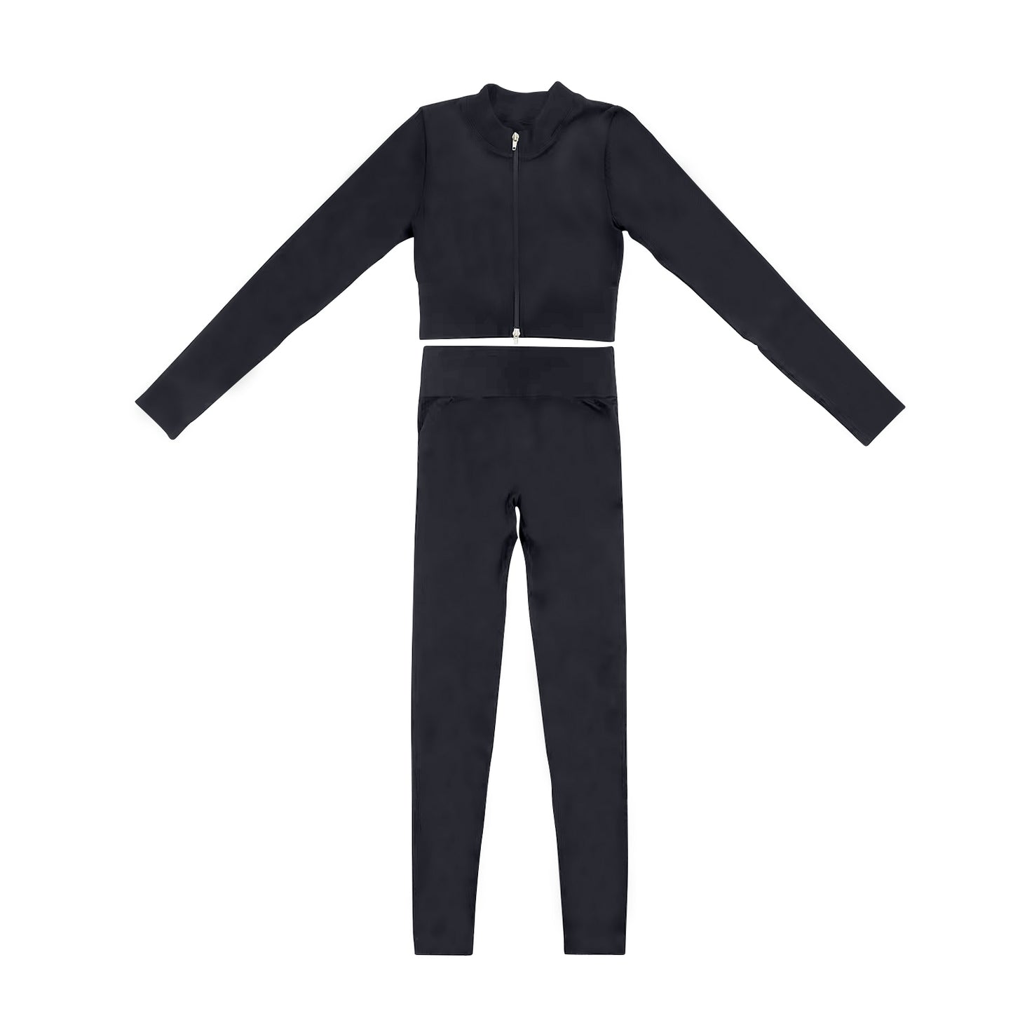 GLP2108组合 preorder black kids yoga zipper girl clothes outfit 202410