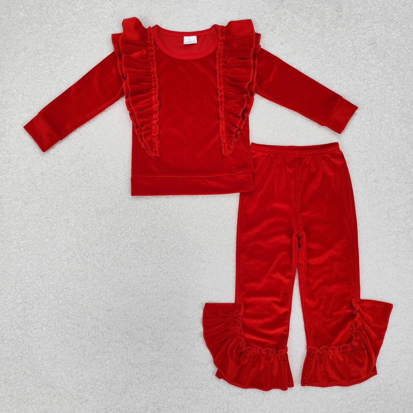 GLP2164 velvet red christmas girl outfit 202411 RTS