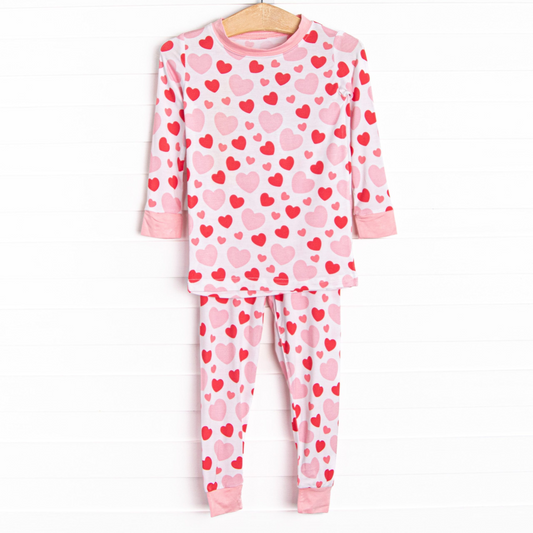 GLP2235 red love Valentine's Day  love baby clothes girl  pajamas outfit 202411 preorder sibling(复制)