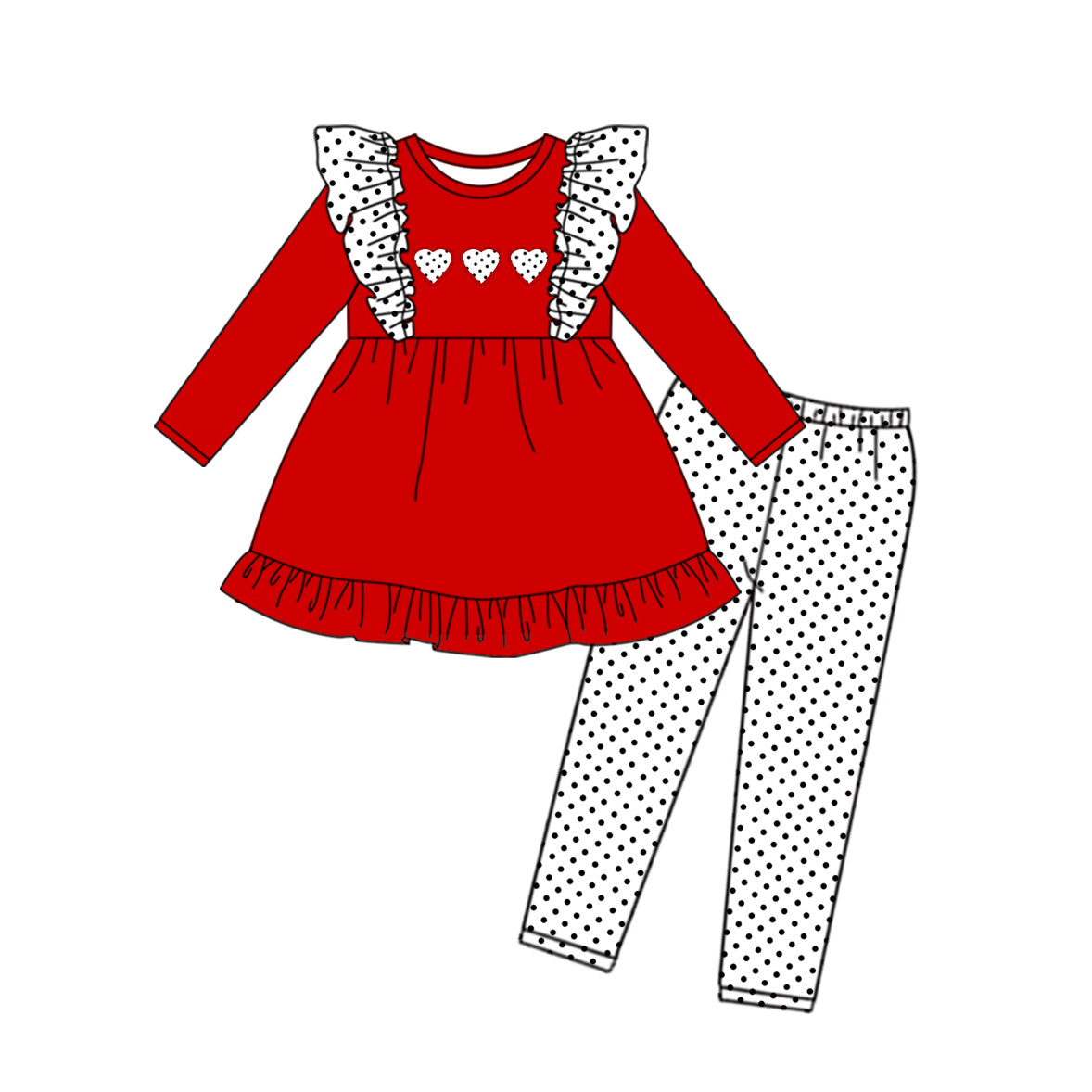 GLP2238 red Valentine's Day love baby clothes girl outfit 202411 preorder sibling