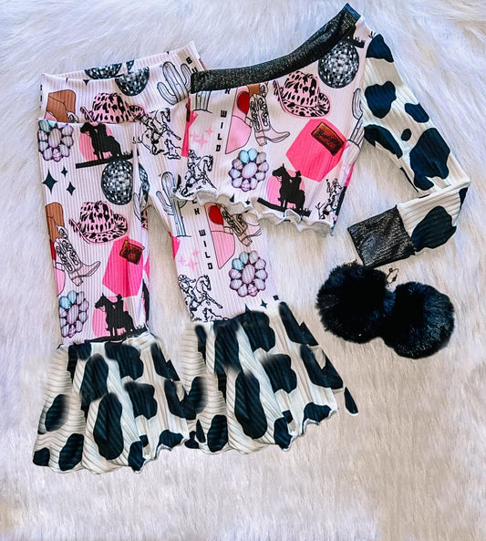 GLP2333 one sleeve  boots western girl  outfit 202502  preorder