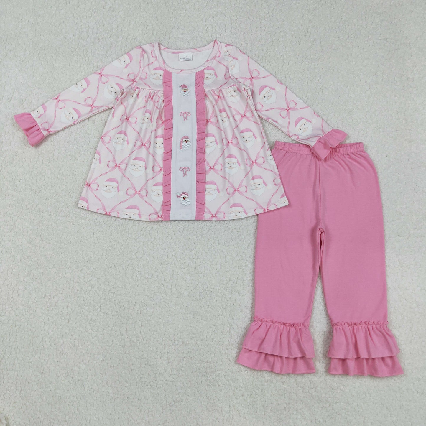 GLP2364 Embroidery Christmas bow girl outfit 202509 RTS