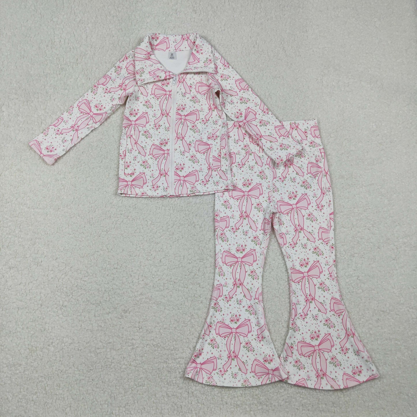 GLP2440组合 kids yoga bow zipper pockets girl clothes outfit 202510 RTS