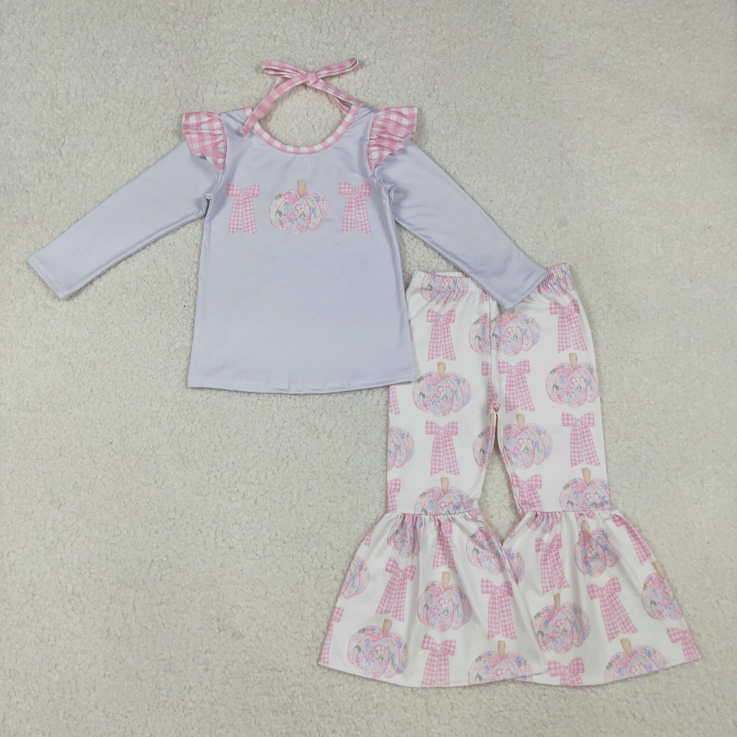 GLP2532-XS-3XL pUMPKIN bow cow girl outfit 202509