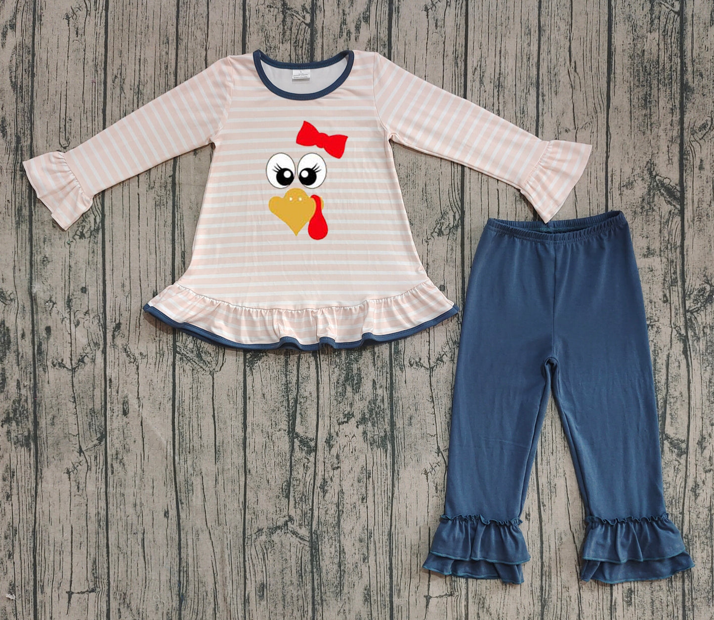 GLP2588 embroidery Thanksgiving Turkey girl outfit 202508 preorder