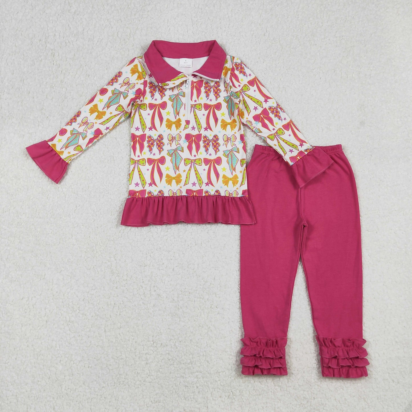 GLP2616 Christmas pink bow western girl outfit 202509 RTS