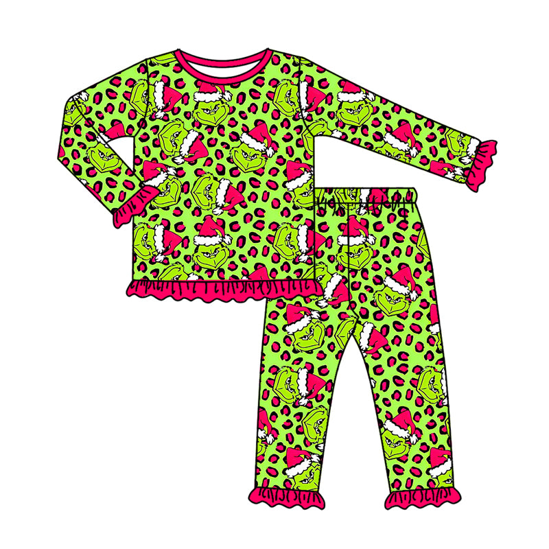 GLP2671 western grinch Christmas kids girl outfit 202507 preorder