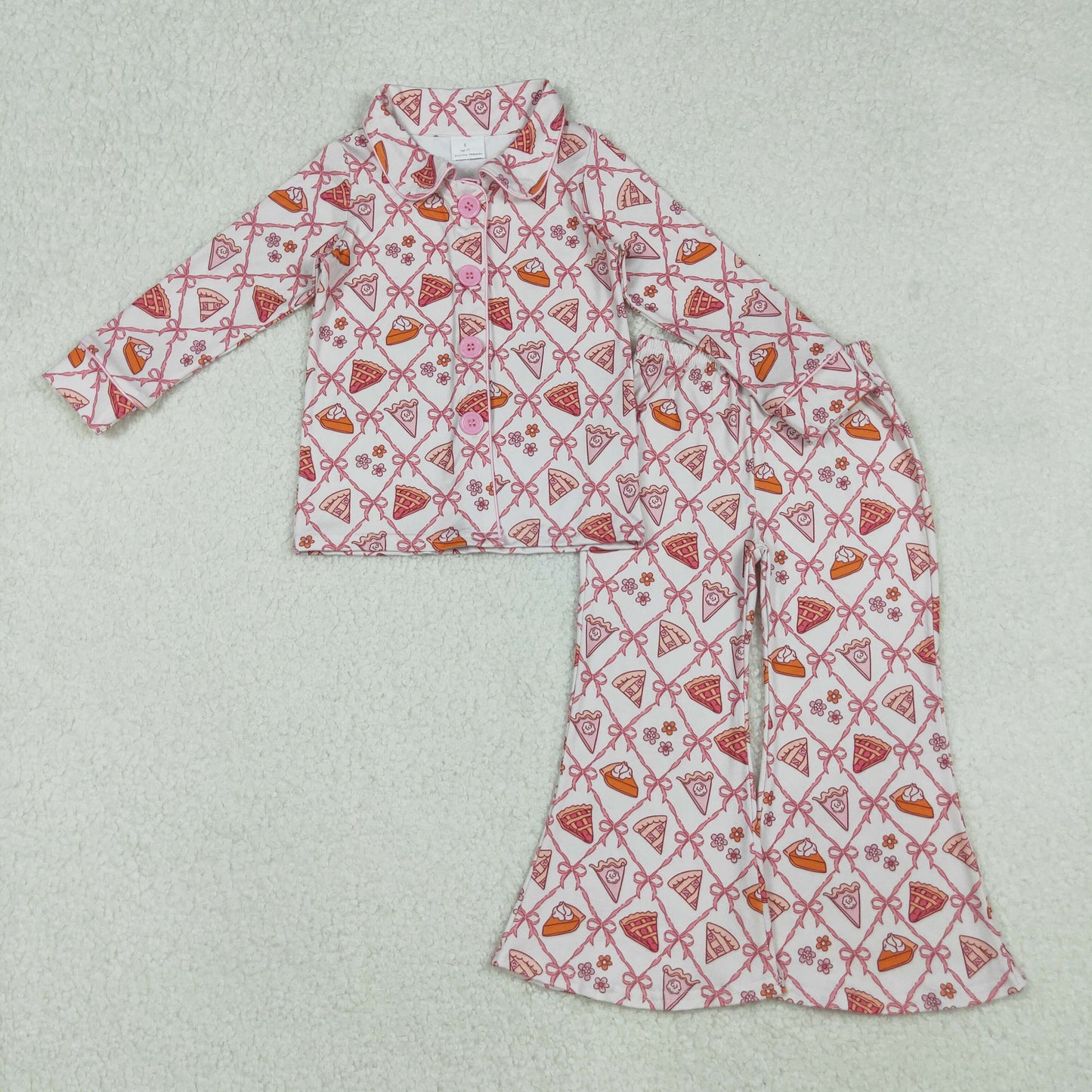 GLP2738 bow pink pie western girl pajamas outfit 202509 RTS