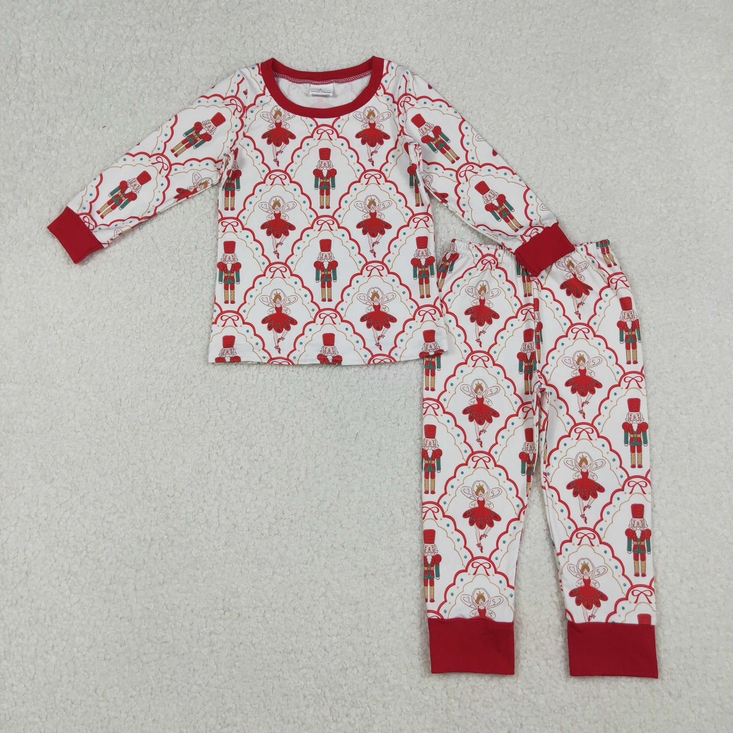 GLP2808-XS-3XL Nutcracker bow Christmas Santa pajamas girl outfit 202509 RTS