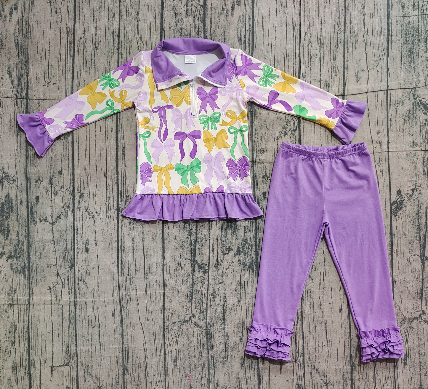GLP2823 Mardi Gras bow butterfly pajamas girl outfit 202511 preorder
