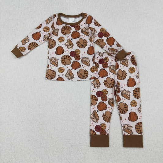 GLP2884-XS-3XL turkey pumpkin cake  pajamas girl outfit 202510 RTS