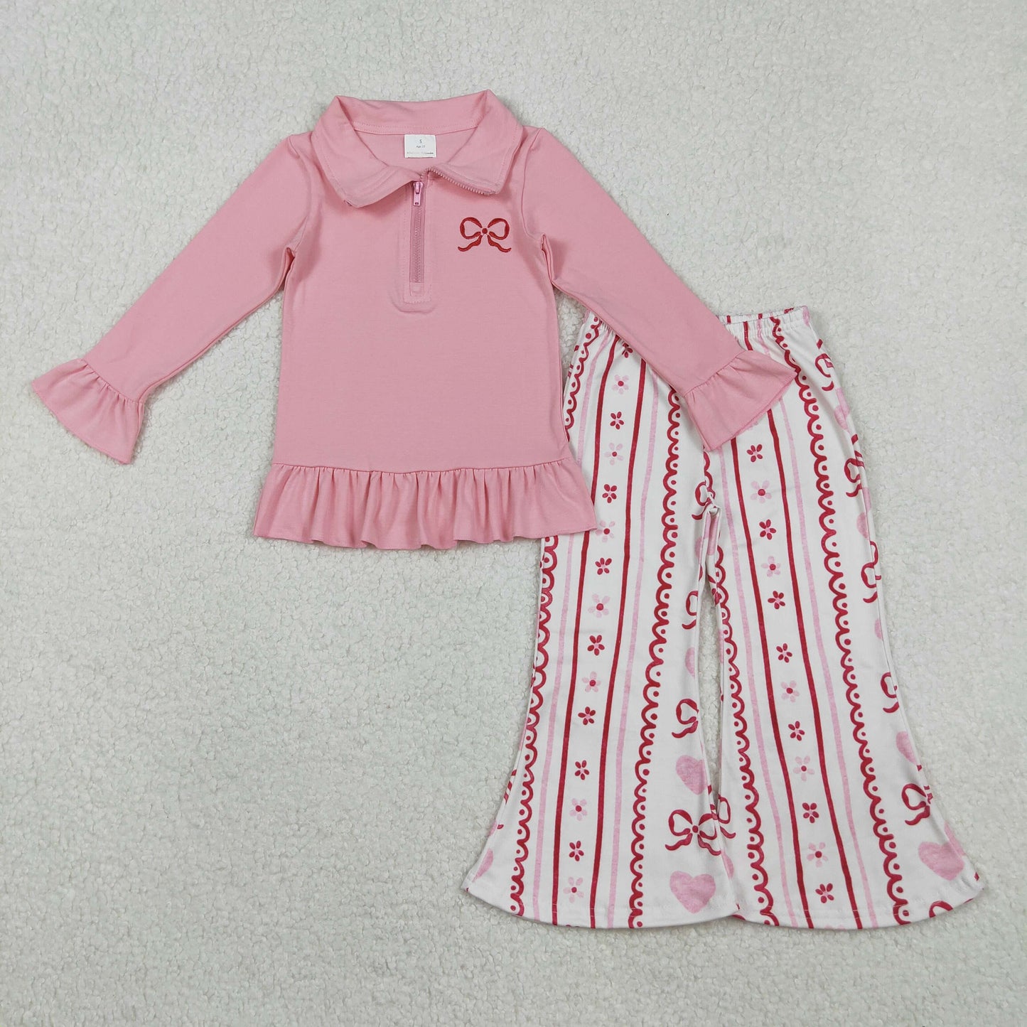 GLP2934 bow embroidery sibling girl outfit 202511 RTS