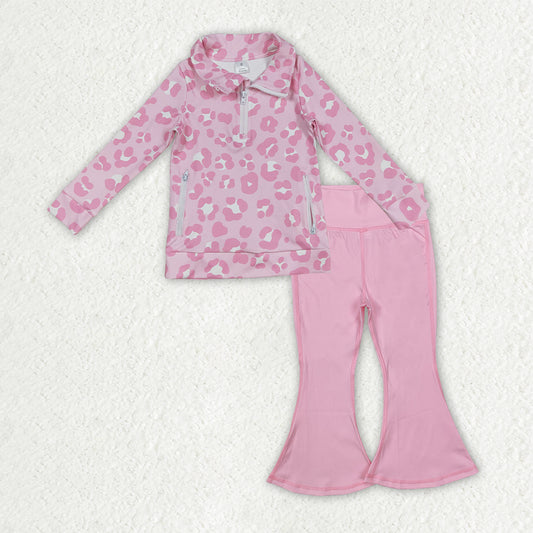 GLP2942 yoga LEOPARD PINK zipper pockets ZIPPER girl clothes outfit 202509 RTS