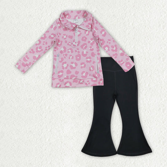 GLP2943 yoga LEOPARD PINK zipper pockets ZIPPER girl clothes outfit 202509 RTS