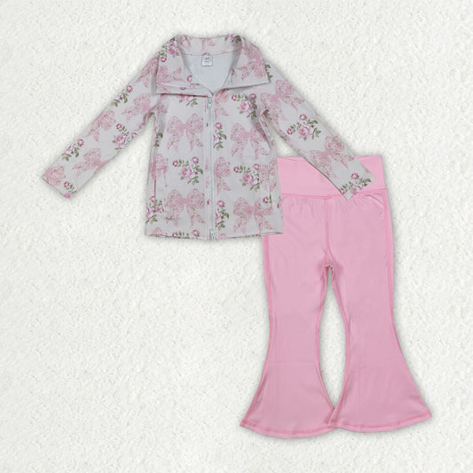 GLP2967 yoga BOW PINK zipper pockets ZIPPER girl clothes outfit 202509 RTS