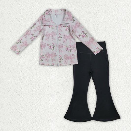 GLP2968 yoga BOW PINK zipper pockets ZIPPER girl clothes outfit 202509 RTS