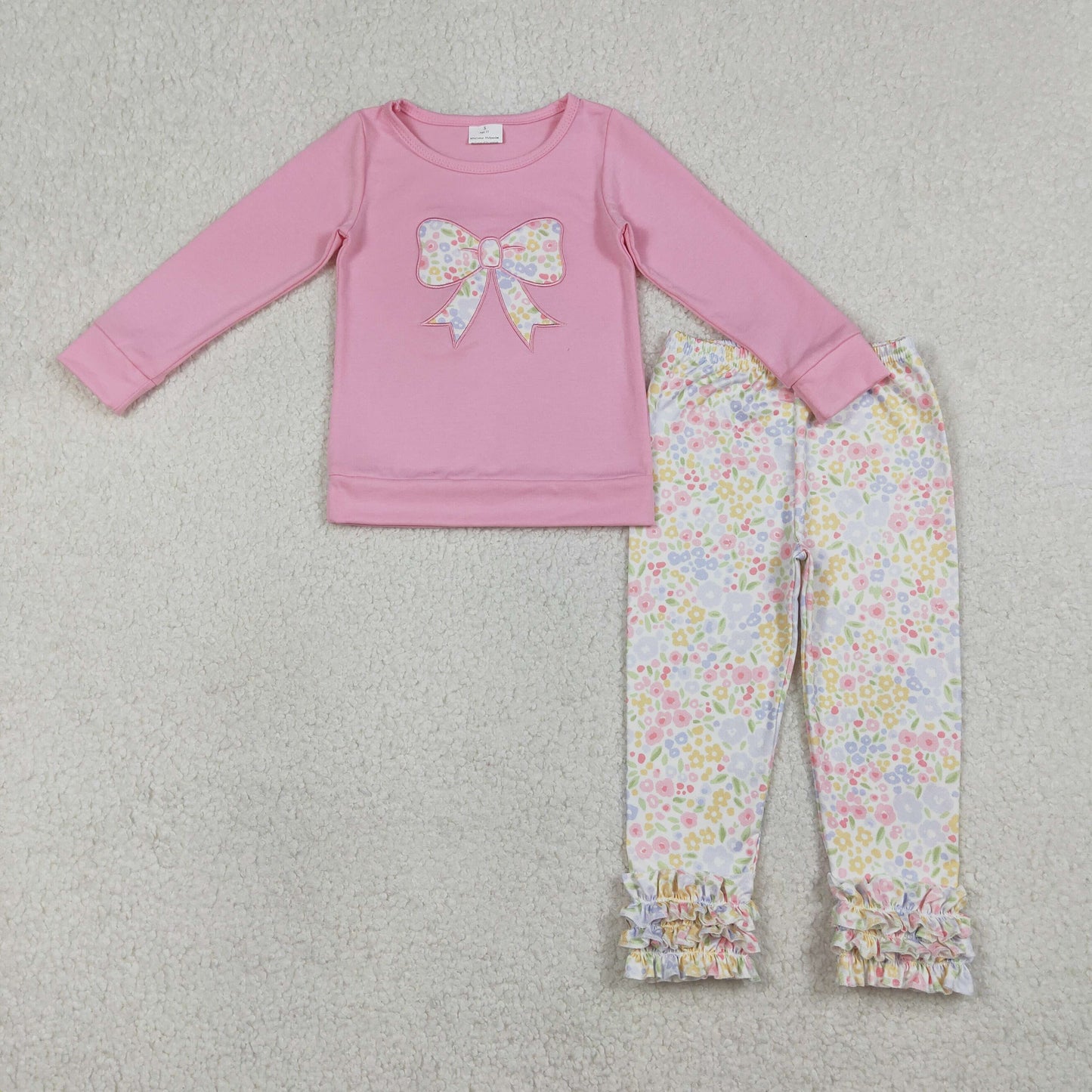 GLP3242 Embroidery bow FLOWER western girl outfit RTS 202601