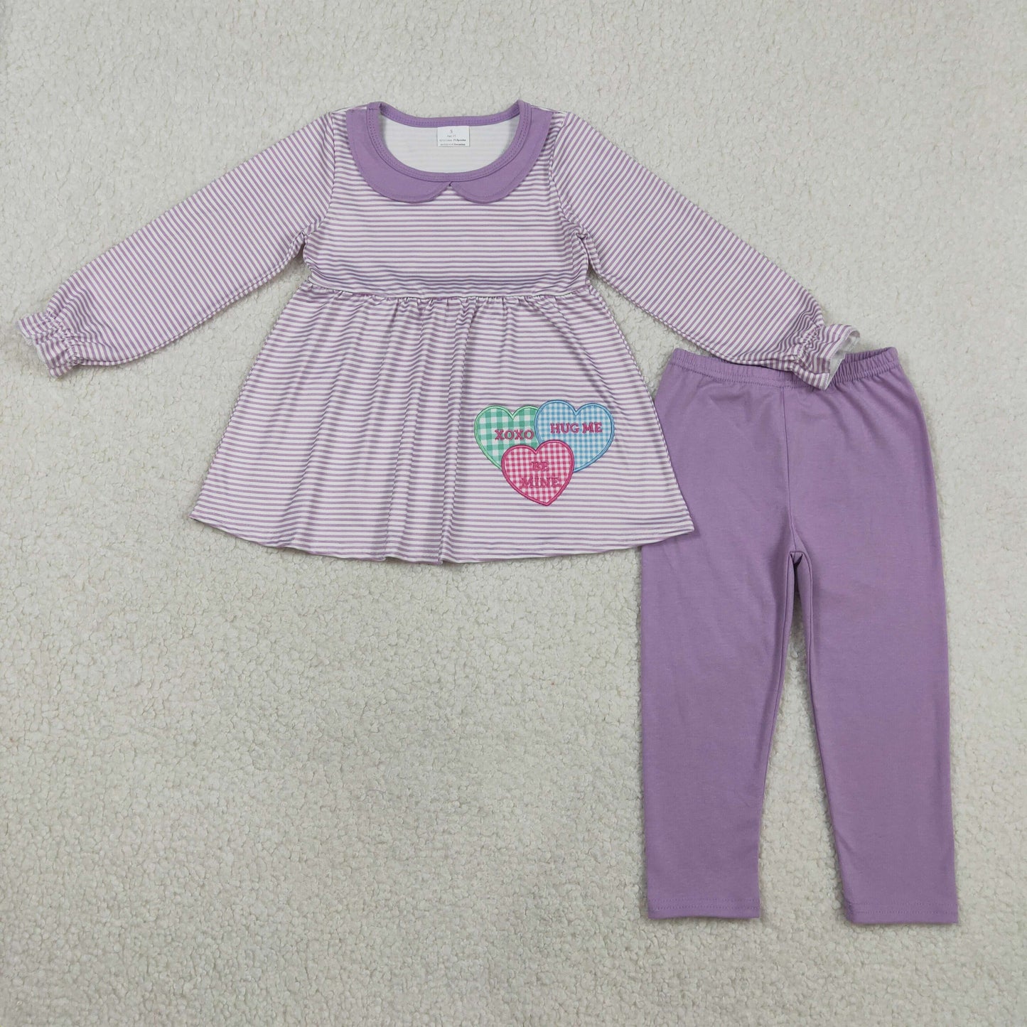 GLP3262 love be mine hug me xxoo embroidery western girl outfit RTS 202601