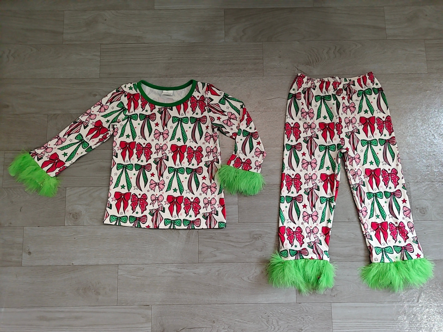 Preorder GLP3611 Bow Star Print Kids Pajama Set 2Pcs Set kid outfit 202608