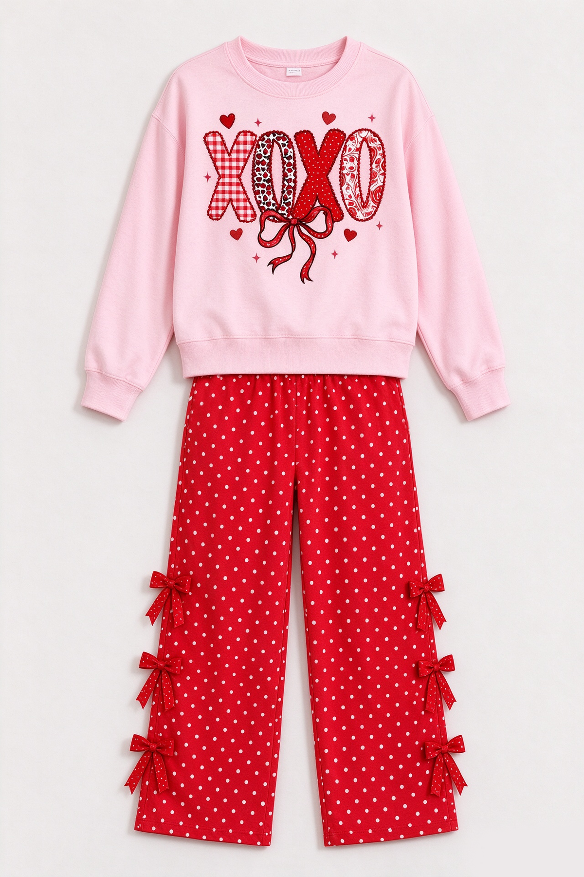 Preorder (moq 5) GLP4079 Baby Girl Clothes Letter Graphic Print Long Sleeve Ruffle Flare Pant Set