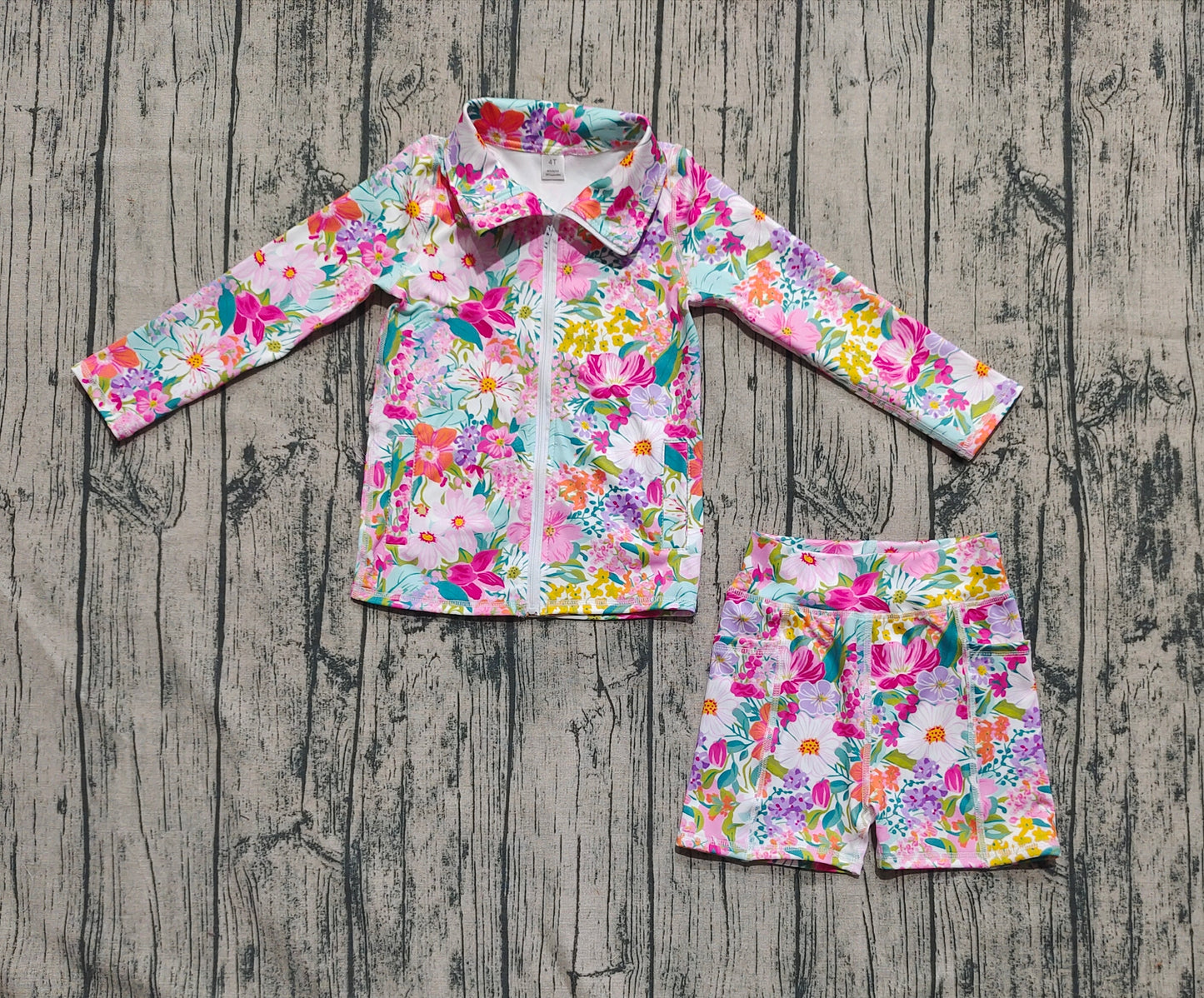 GLS0012 Yoga flower zipper girl summer skirt outfit 202506 preorder