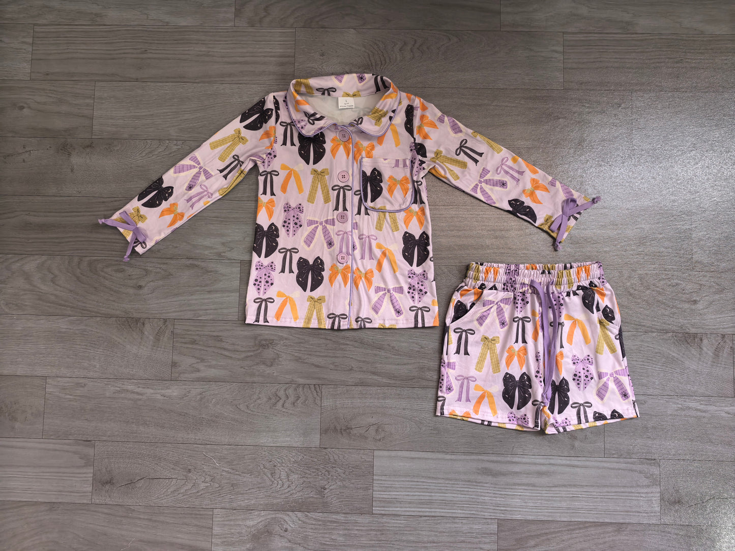 GLS0120 adult bow pink women pajamas SET OUTFIT 202607 preorder