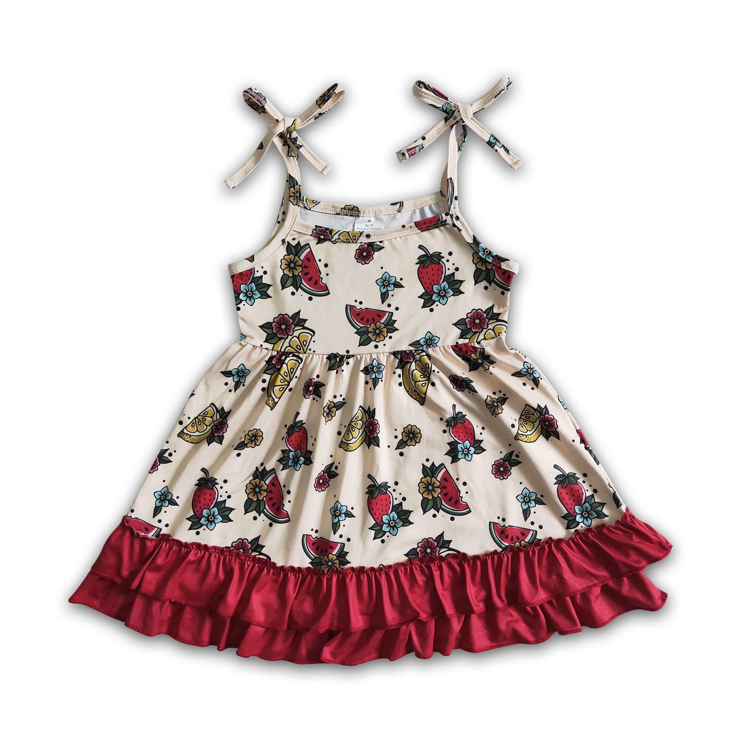 GSD0087 promotion fruit strawberry red short sleeve dress rts