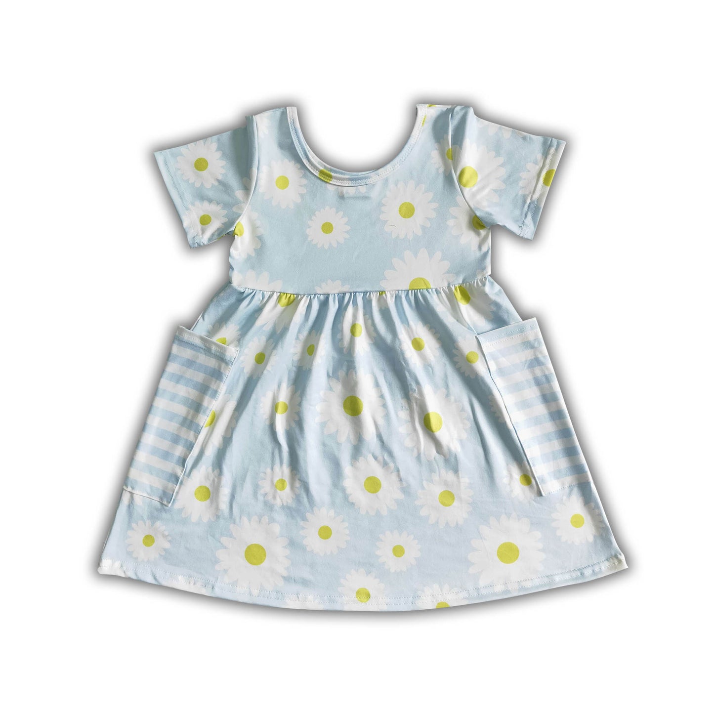 promotion RTS sunflower sleeves girl dress rts