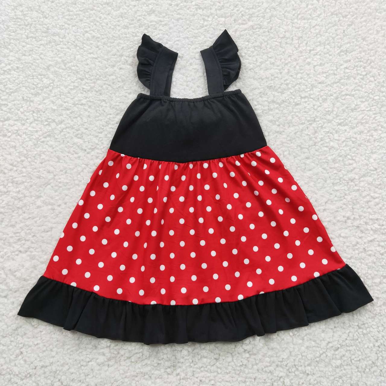 GSD0344 tulle puffy short sleeve princess red bow girl dress 20230429 RTS
