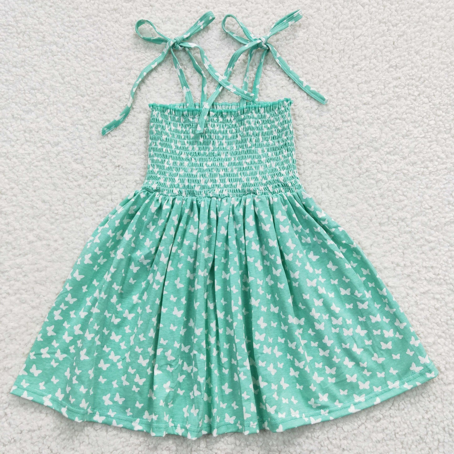 promotion RTS GSD0351 summer strapless tube top dress white butterfly green girl dress