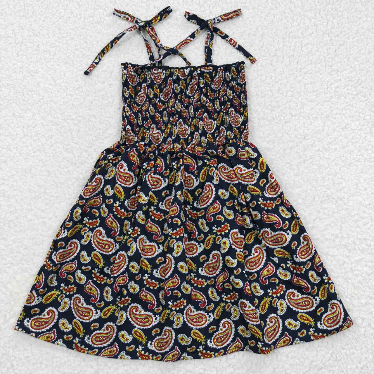 promotion RTS GSD0368 Smock Dress summer strapless tube top dress paisley flower girl dress 20230518 rts