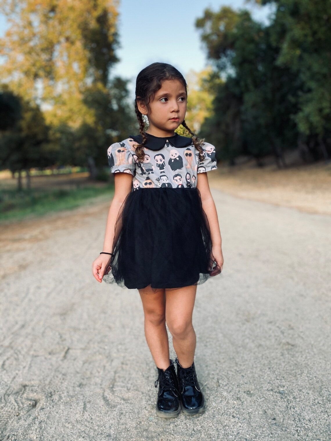 GSD0397 wednesday purple long sleeve summer tulle girl dress preorder 20230522 preorder