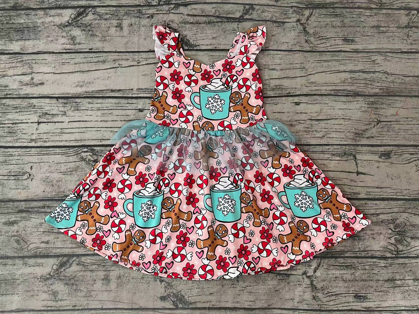 GSD0473 short sleeve flower tulle girl dress RTS 20230823