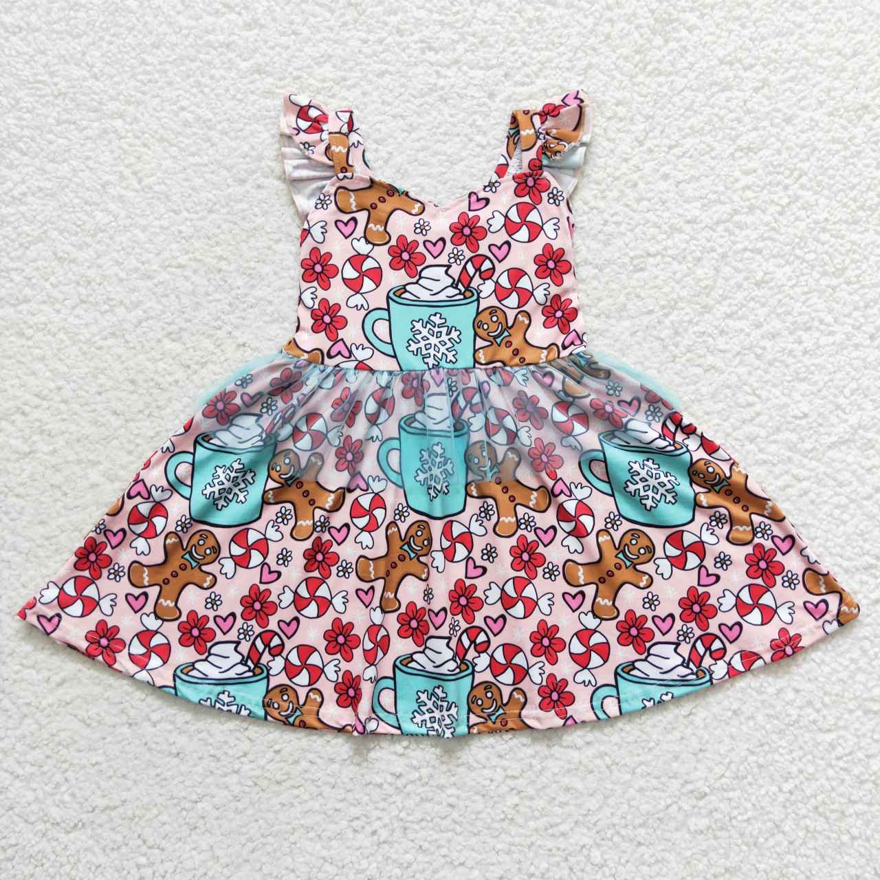 GSD0473 short sleeve flower tulle girl dress RTS 20230823