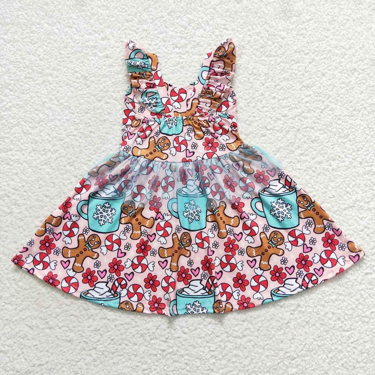 GSD0473 short sleeve flower tulle girl dress RTS 20230823